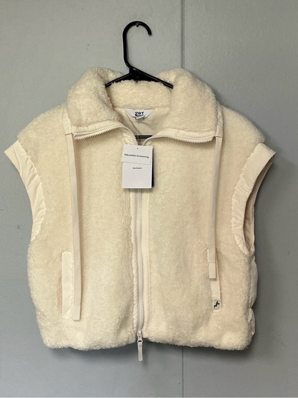 JoyLab Cream Sherpa Zip-Up Vest
